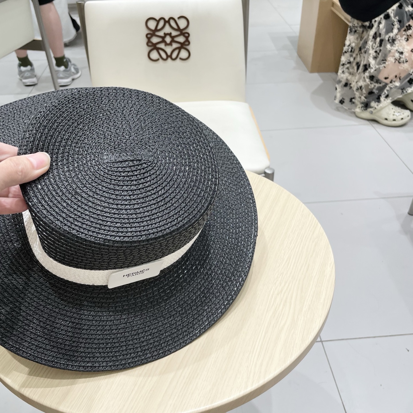  爱马仕新款草帽，平顶礼帽，头围57cm