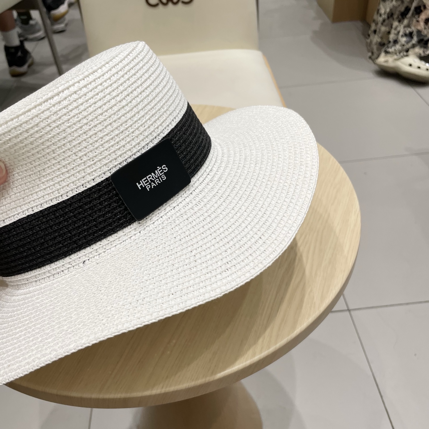  爱马仕新款草帽，平顶礼帽，头围57cm