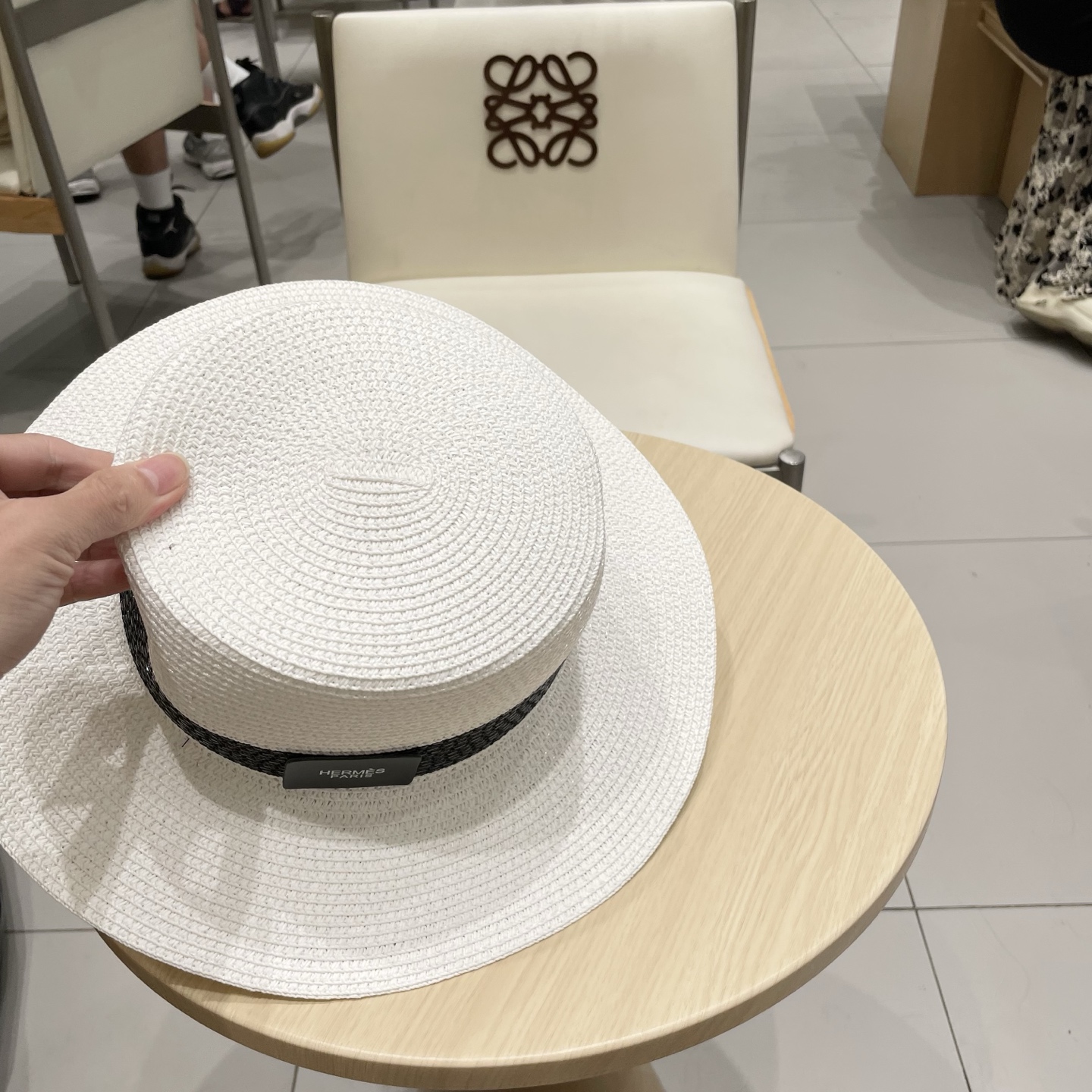  爱马仕新款草帽，平顶礼帽，头围57cm