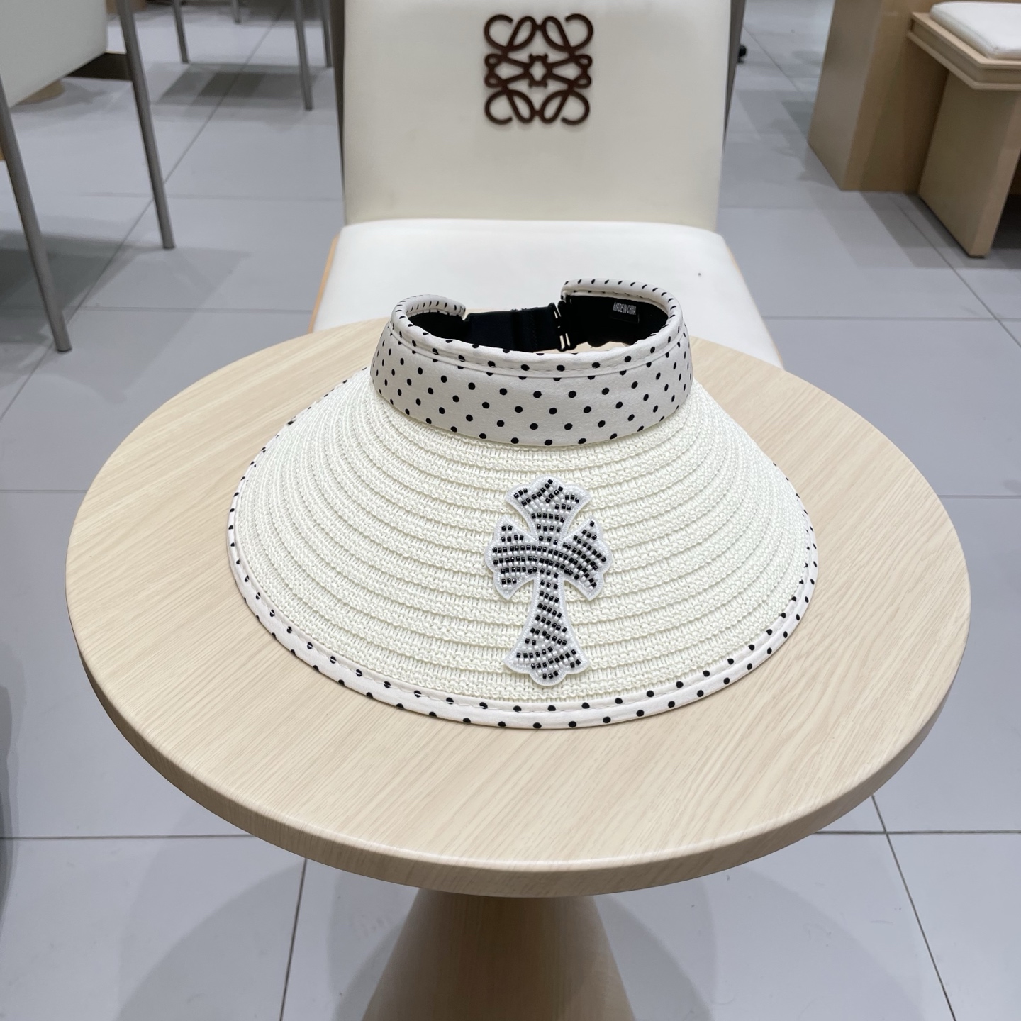  Chrome Hearts 2025新款波点草编空顶帽子女夏季大帽檐遮阳防晒帽防紫外线太阳帽