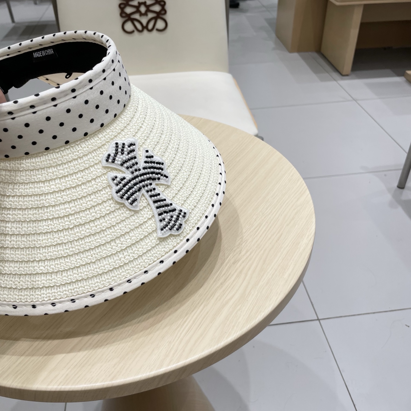  Chrome Hearts 2025新款波点草编空顶帽子女夏季大帽檐遮阳防晒帽防紫外线太阳帽