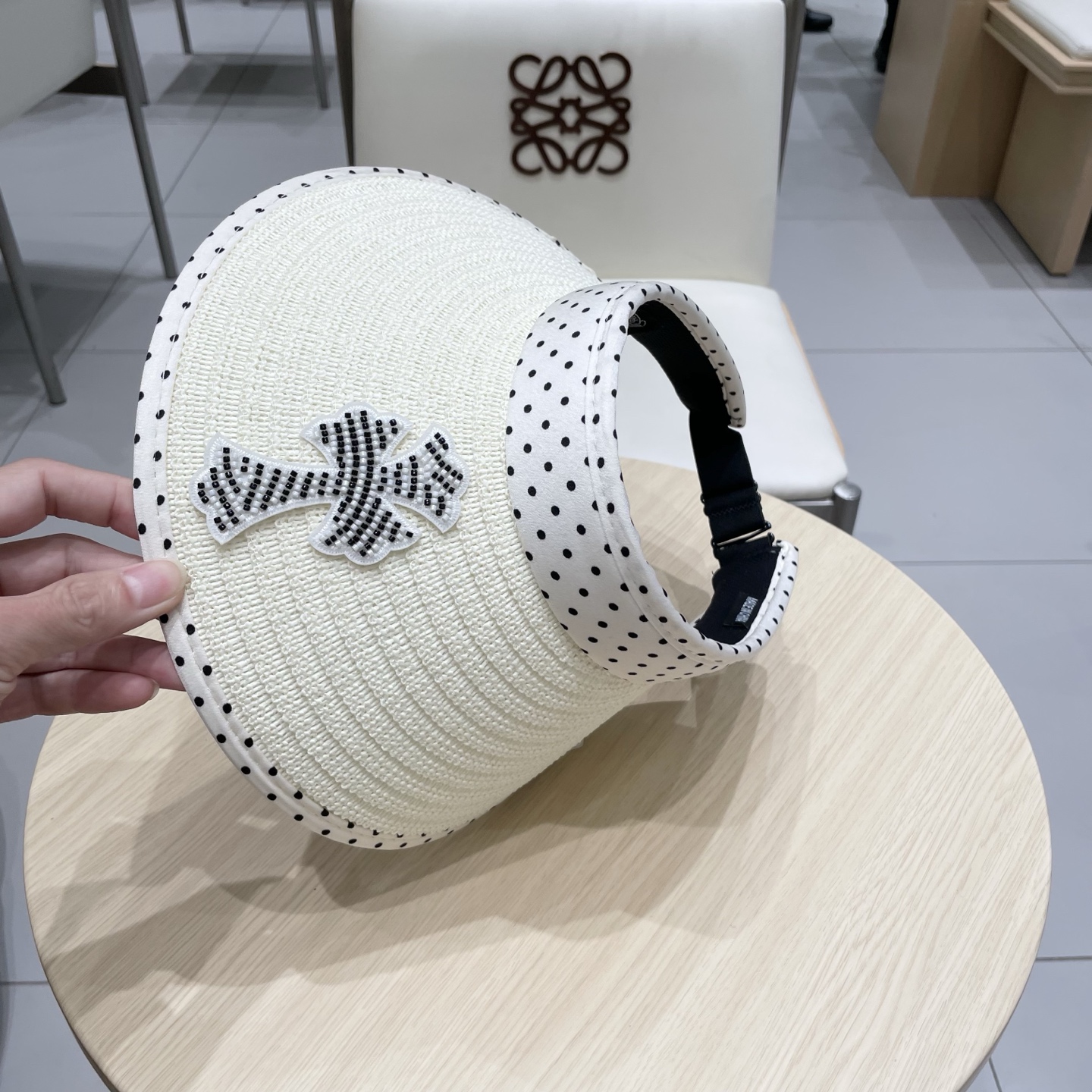  Chrome Hearts 2025新款波点草编空顶帽子女夏季大帽檐遮阳防晒帽防紫外线太阳帽