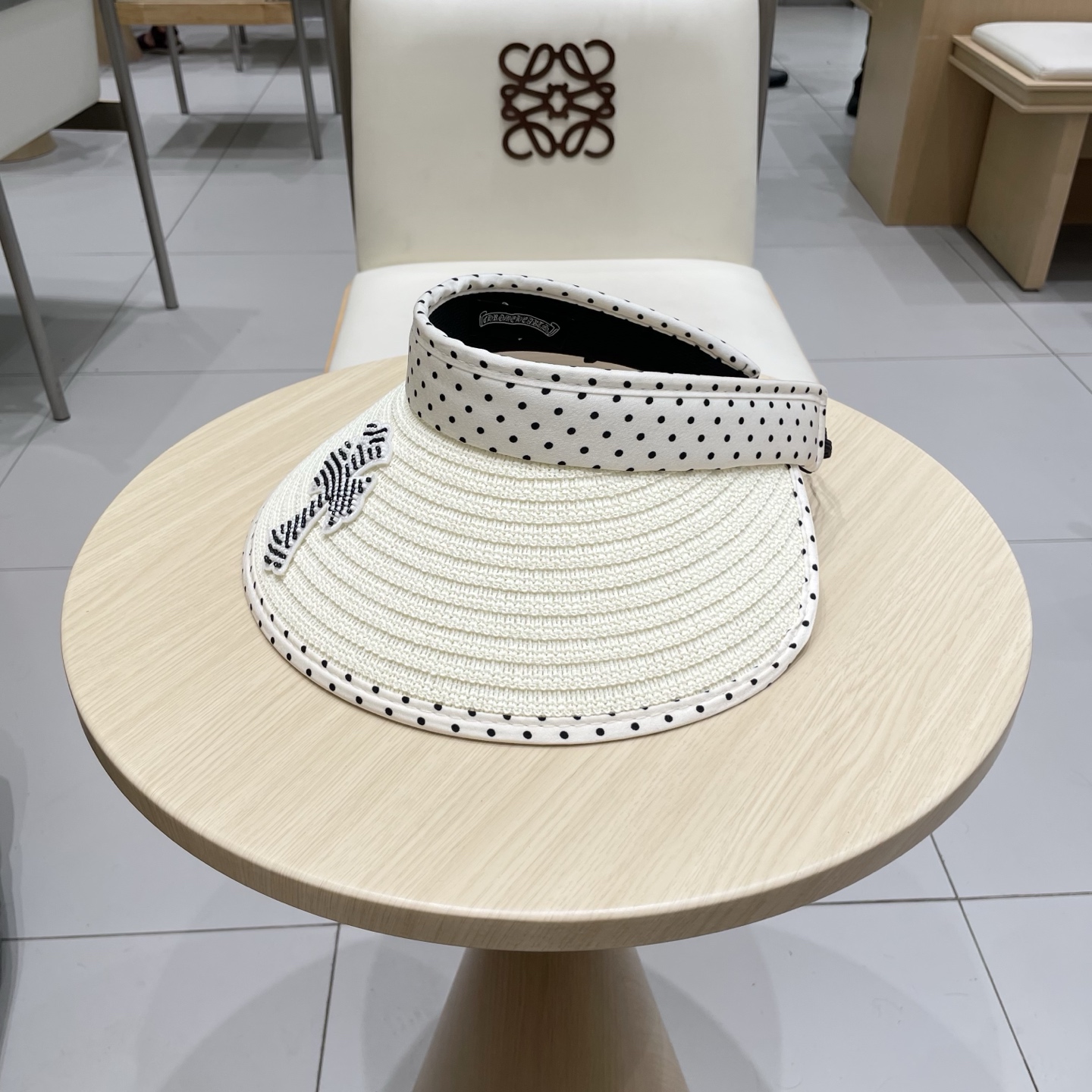  Chrome Hearts 2025新款波点草编空顶帽子女夏季大帽檐遮阳防晒帽防紫外线太阳帽