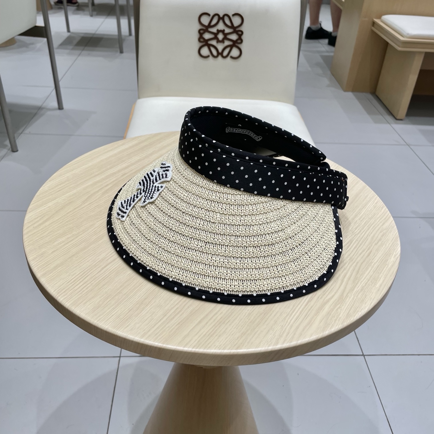  Chrome Hearts 2025新款波点草编空顶帽子女夏季大帽檐遮阳防晒帽防紫外线太阳帽