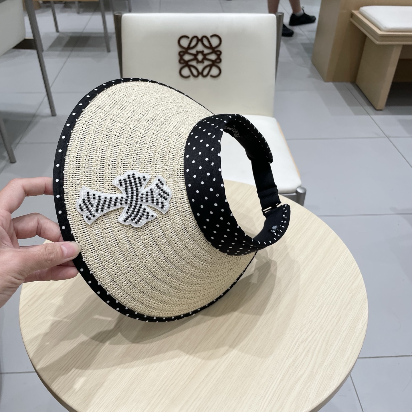  Chrome Hearts 2025新款波点草编空顶帽子女夏季大帽檐遮阳防晒帽防紫外线太阳帽