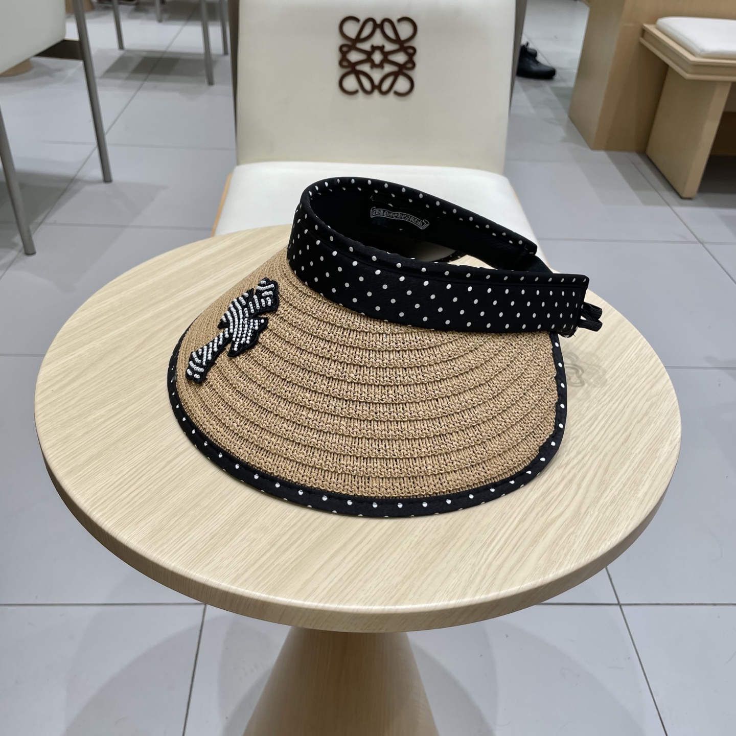  Chrome Hearts 2025新款波点草编空顶帽子女夏季大帽檐遮阳防晒帽防紫外线太阳帽