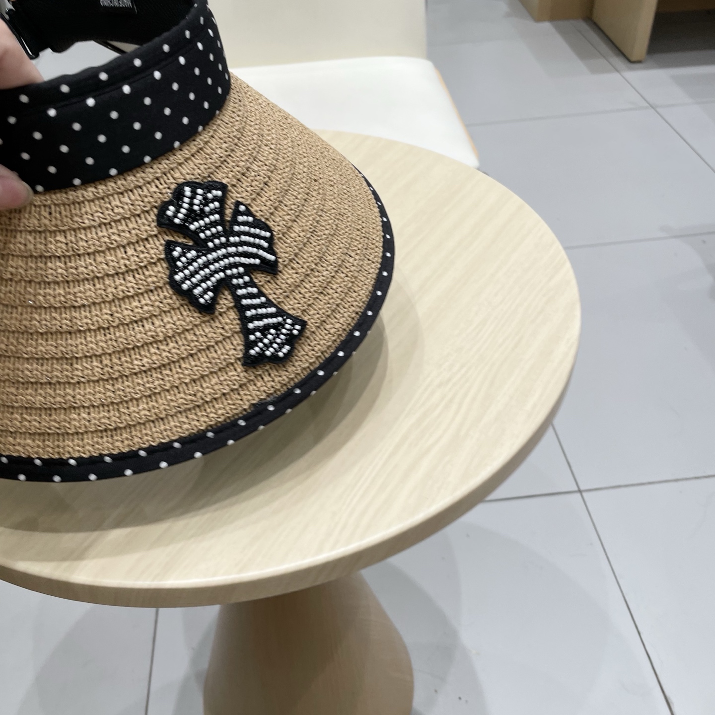  Chrome Hearts 2025新款波点草编空顶帽子女夏季大帽檐遮阳防晒帽防紫外线太阳帽