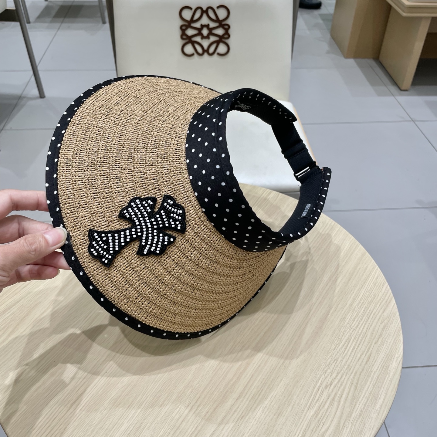  Chrome Hearts 2025新款波点草编空顶帽子女夏季大帽檐遮阳防晒帽防紫外线太阳帽