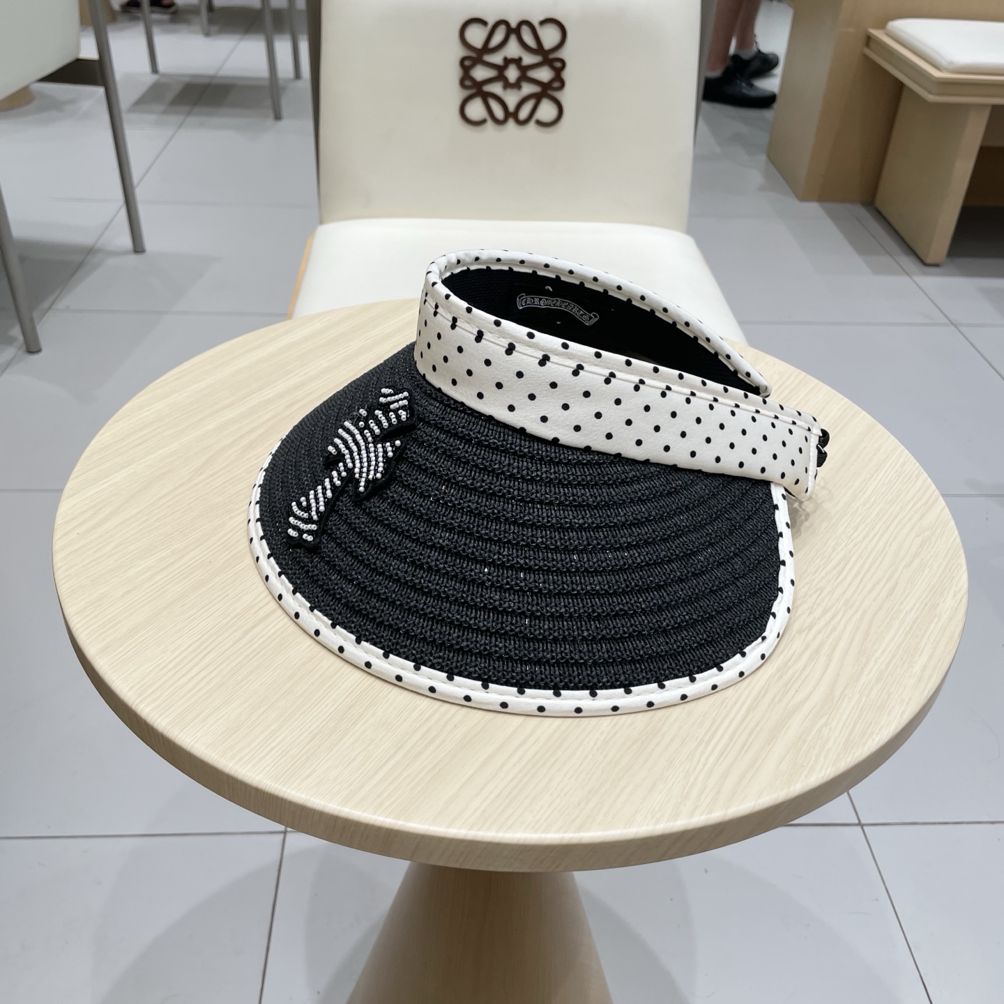  Chrome Hearts 2025新款波点草编空顶帽子女夏季大帽檐遮阳防晒帽防紫外线太阳帽