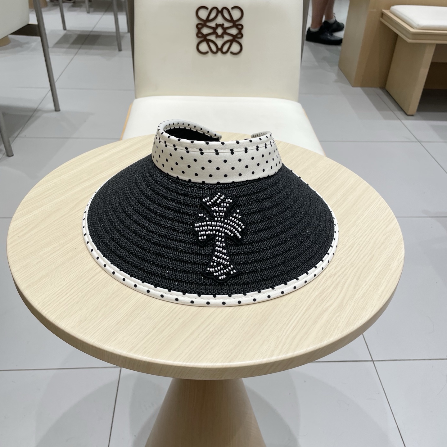  Chrome Hearts 2025新款波点草编空顶帽子女夏季大帽檐遮阳防晒帽防紫外线太阳帽