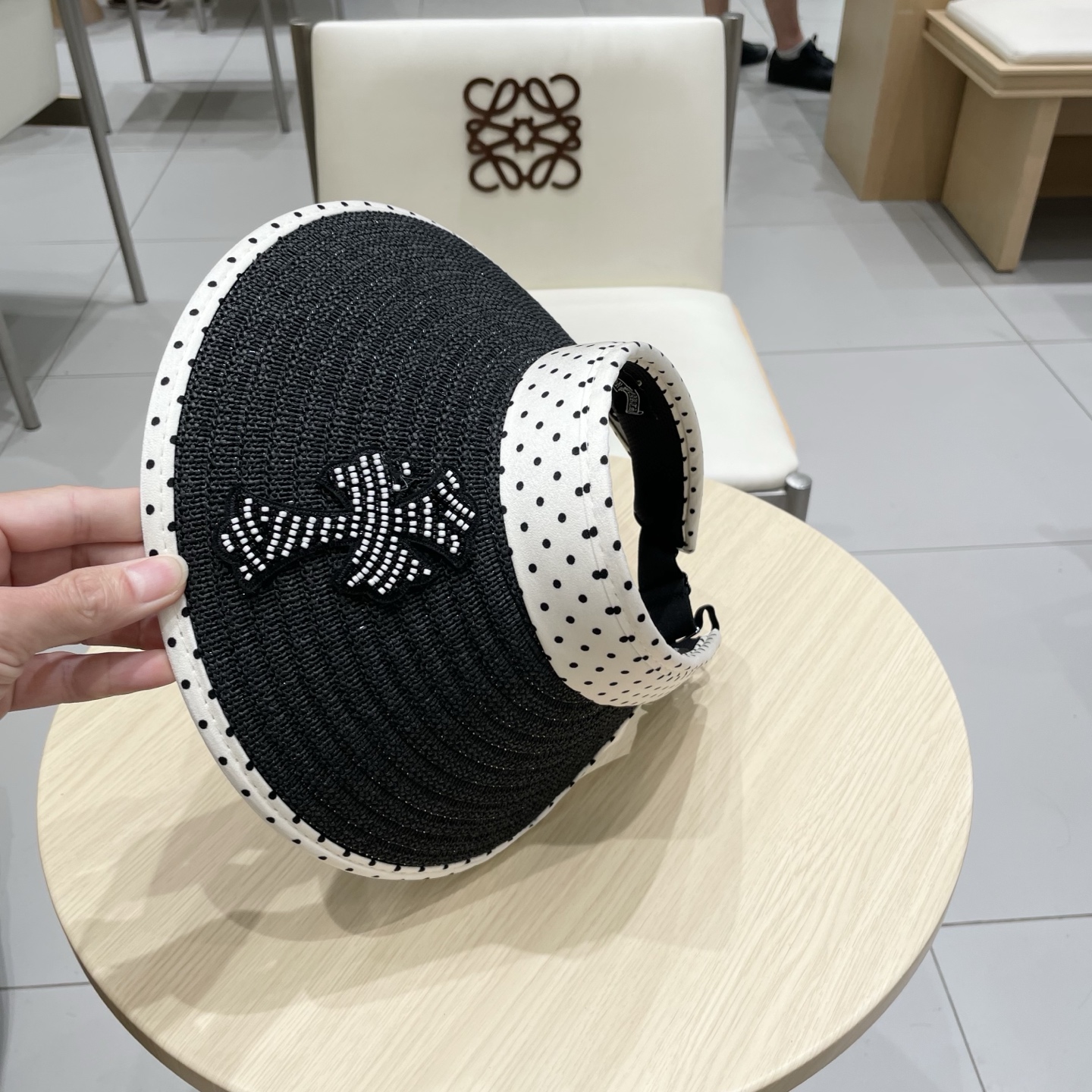  Chrome Hearts 2025新款波点草编空顶帽子女夏季大帽檐遮阳防晒帽防紫外线太阳帽