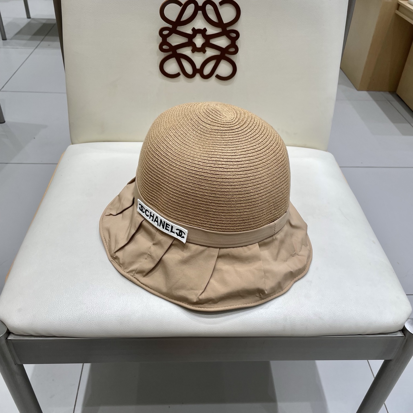  chanel香奈儿时尚渔夫帽女2025新款夏防紫外线遮阳帽户外出游显脸小水桶帽