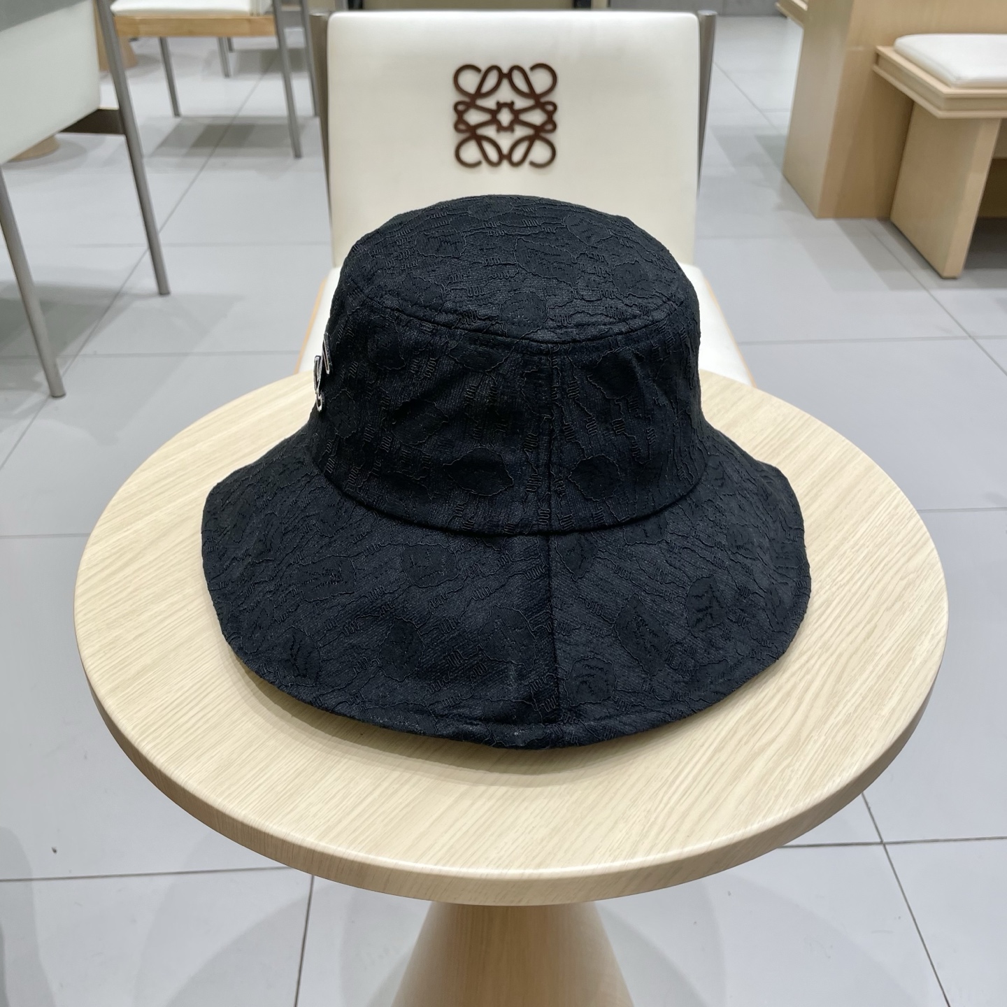 chanel香奈儿大檐遮阳帽子女夏天柔软可折叠渔夫帽蕾丝花纹布帽休闲度假太阳帽