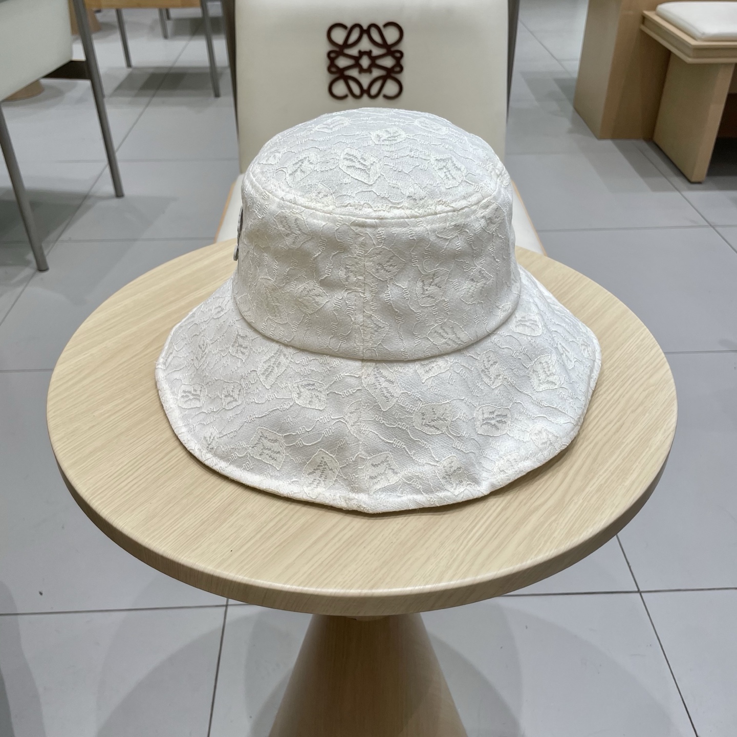 chanel香奈儿大檐遮阳帽子女夏天柔软可折叠渔夫帽蕾丝花纹布帽休闲度假太阳帽