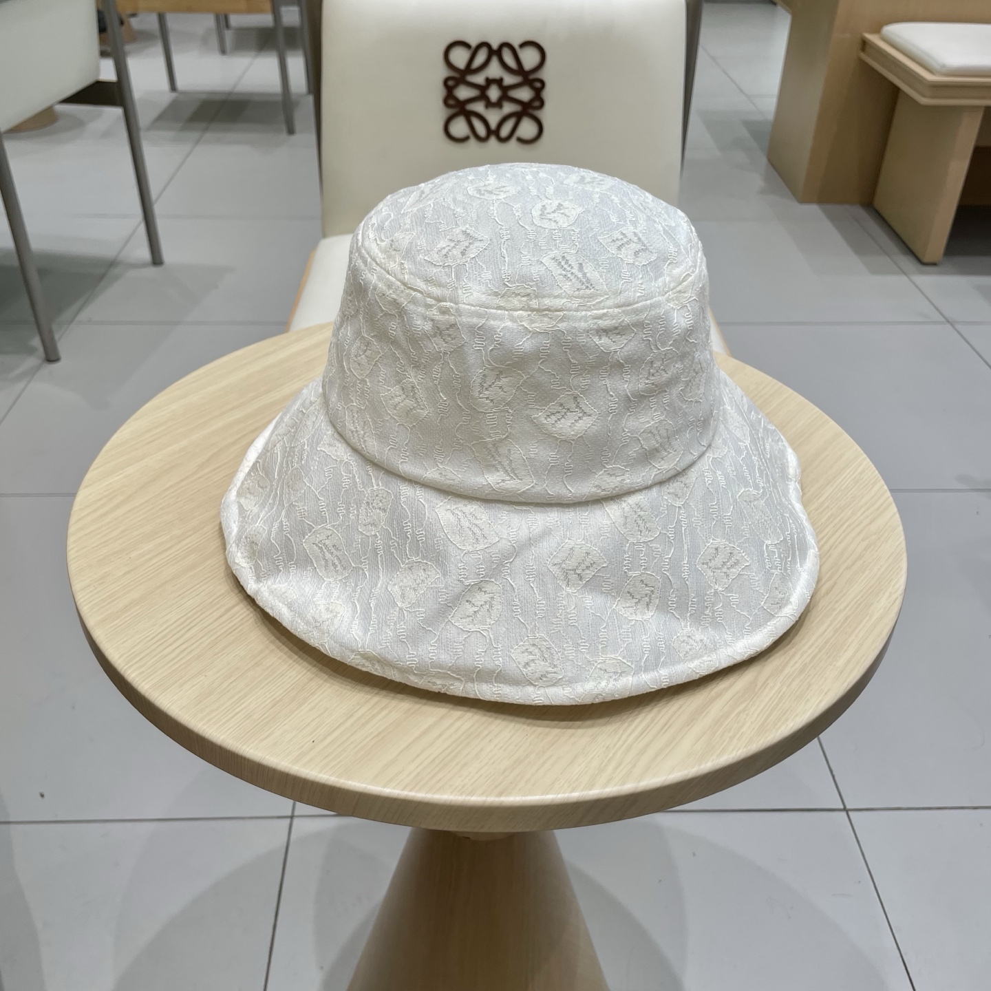 chanel香奈儿大檐遮阳帽子女夏天柔软可折叠渔夫帽蕾丝花纹布帽休闲度假太阳帽