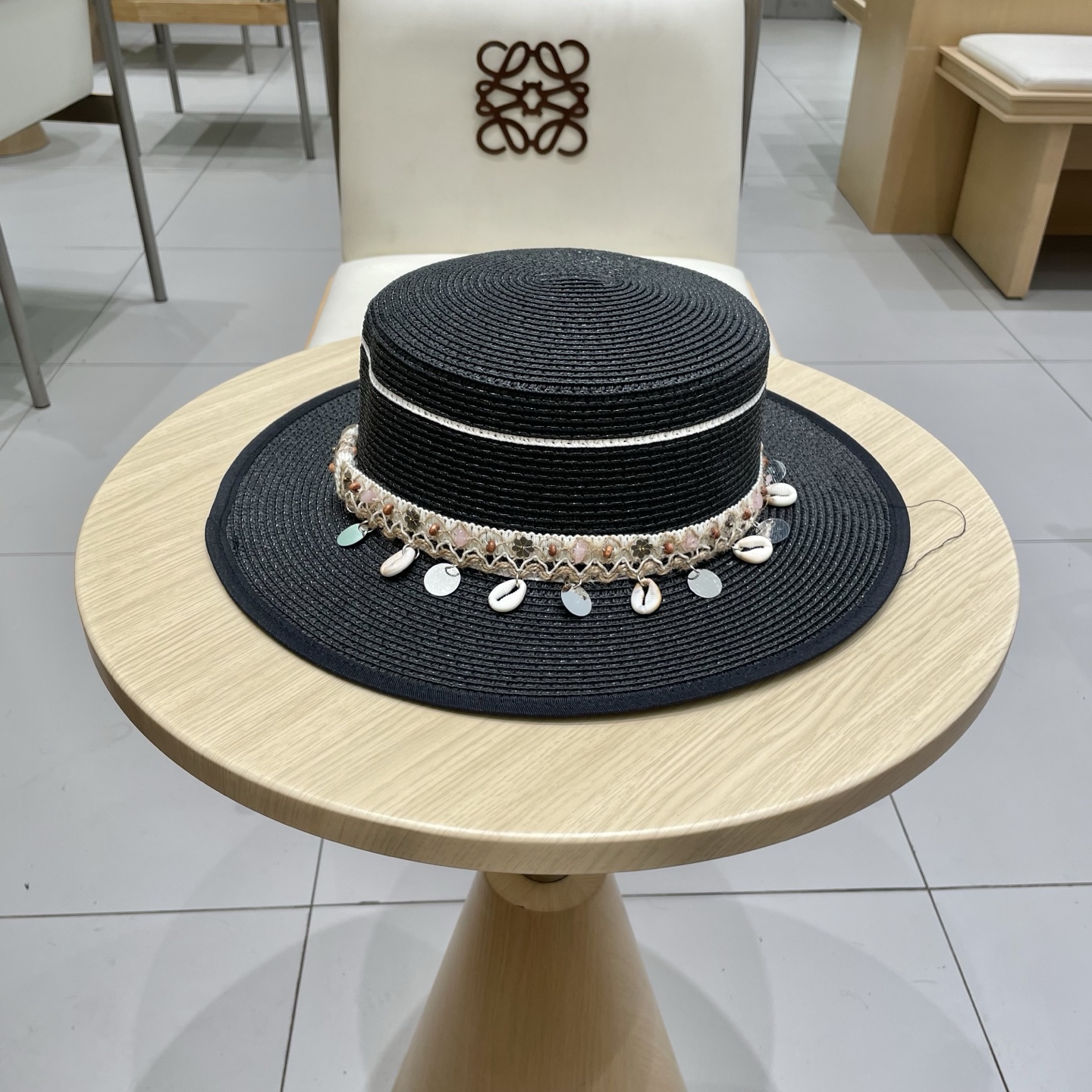  🧢路易威登LouisVuitton😍夏季草帽女平顶复古度假风渔夫帽户外沙滩防晒遮阳民族风平沿宽檐遮