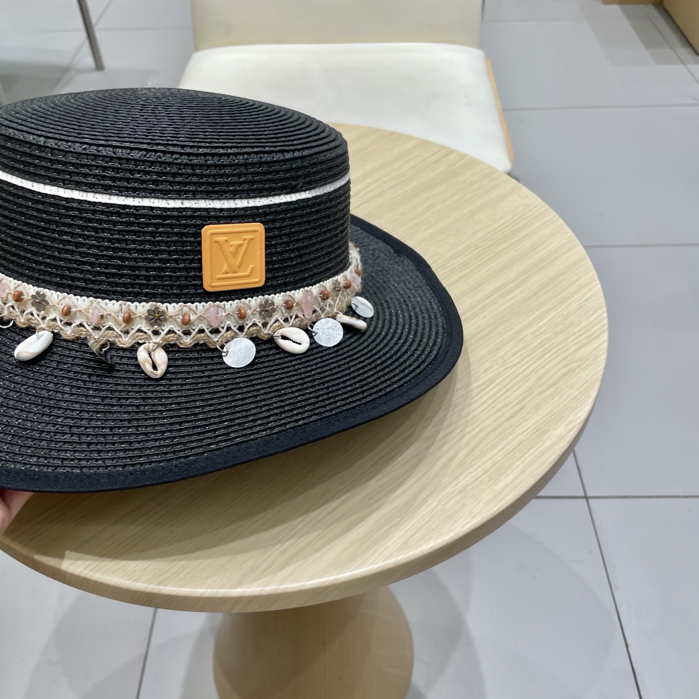  🧢路易威登LouisVuitton😍夏季草帽女平顶复古度假风渔夫帽户外沙滩防晒遮阳民族风平沿宽檐遮
