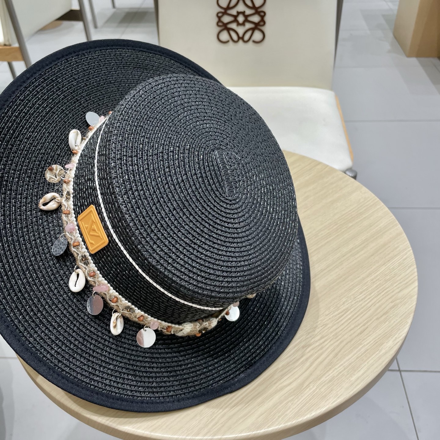  🧢路易威登LouisVuitton😍夏季草帽女平顶复古度假风渔夫帽户外沙滩防晒遮阳民族风平沿宽檐遮