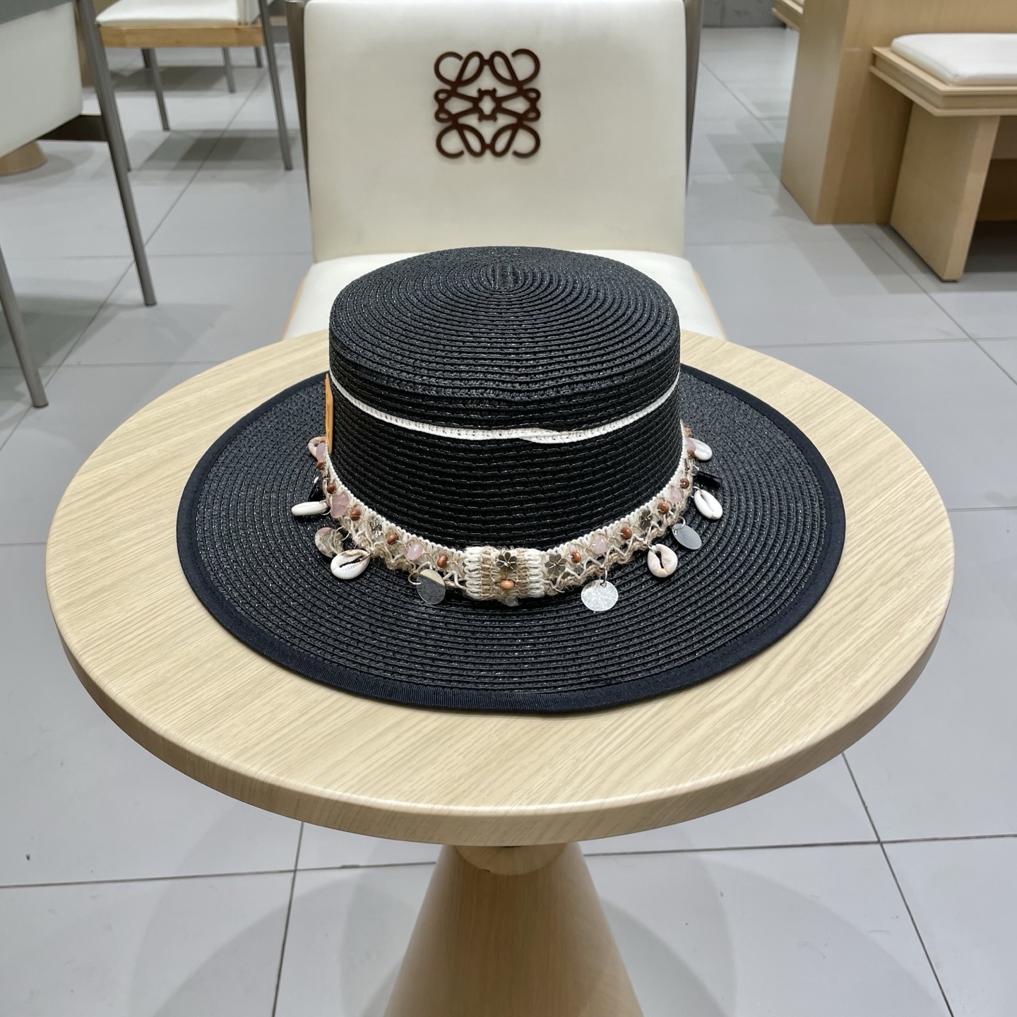  🧢路易威登LouisVuitton😍夏季草帽女平顶复古度假风渔夫帽户外沙滩防晒遮阳民族风平沿宽檐遮