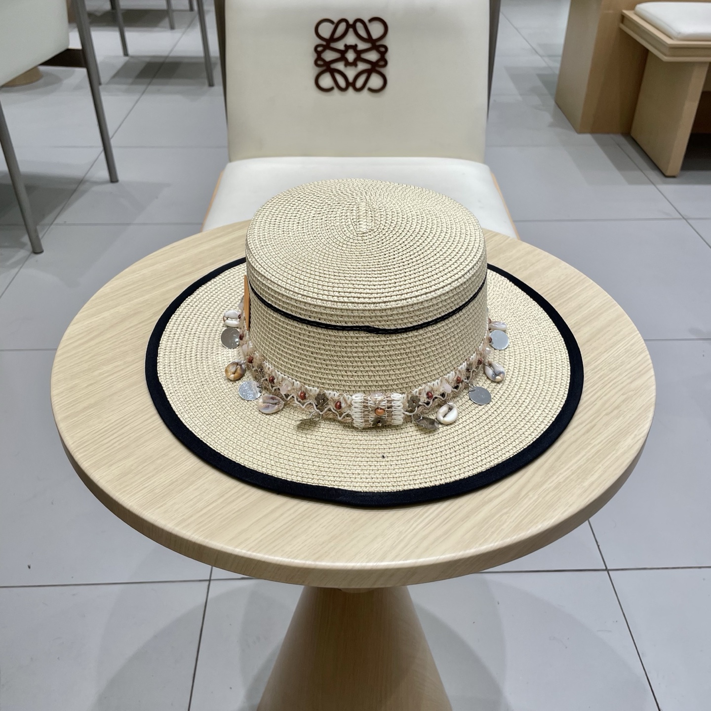  🧢路易威登LouisVuitton😍夏季草帽女平顶复古度假风渔夫帽户外沙滩防晒遮阳民族风平沿宽檐遮