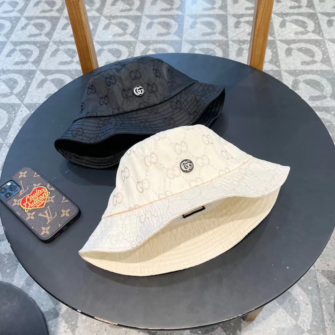  【GUCCI古奇】2024专柜新款简约刺绣款渔夫帽，很潮！休闲运动款，经典制作，超级好搭衣服！