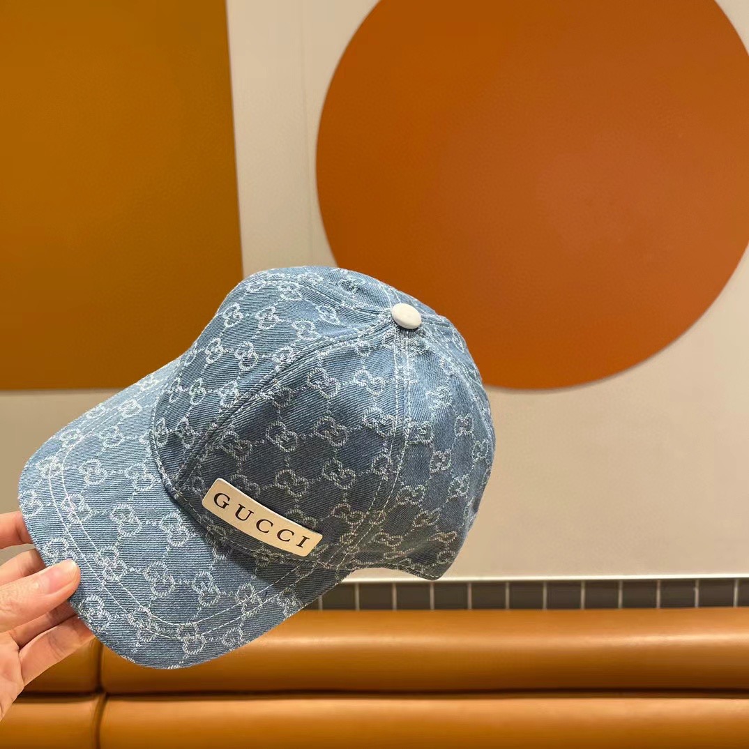  Gucci(古奇)新款原单棒球帽😍😍复古设计，专柜11开模订制！牛仔布料，轻盈透气！实物拍摄，男女适用