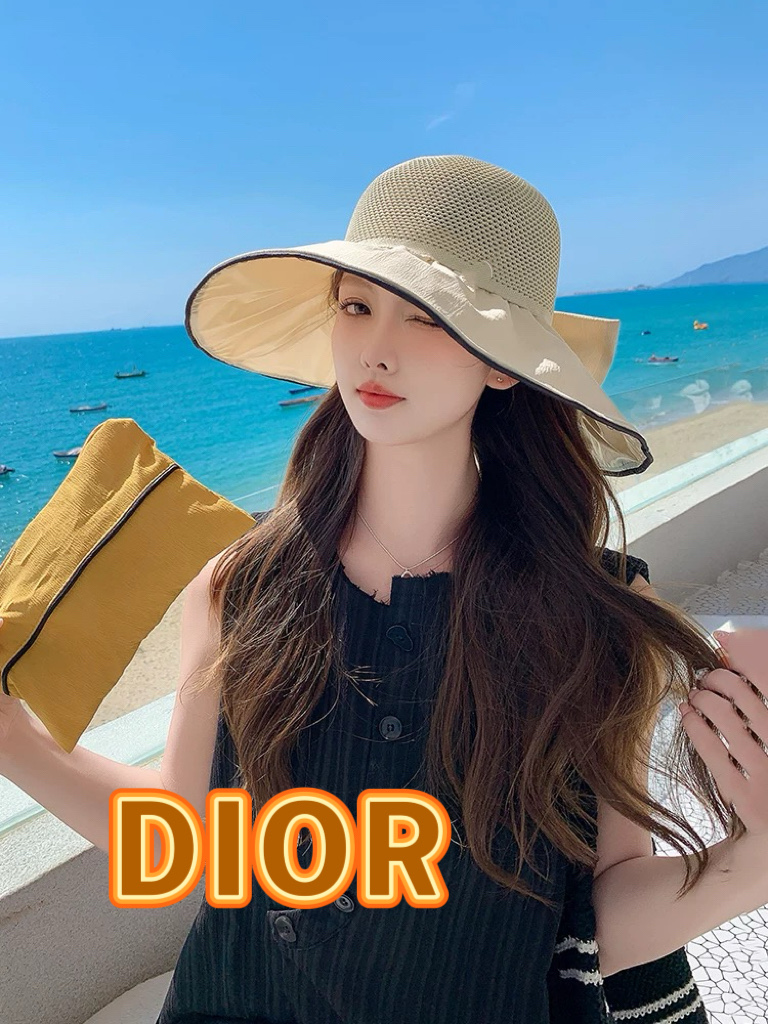 NO:361950,DIOR DIOR hat women's summer sun protection fisherman hat protects UV rays large brim covers face big head circumference shows face small sun breathable. Hat straw hat fisherman hat baseball hat knit hat, hat, dior, dior, espadrilles, hatsDIOR迪奥帽子女夏季遮阳防晒渔夫帽防紫外线大檐遮脸大头围显脸小太阳透气. 帽子草帽渔夫帽棒球帽针织帽,帽子,dior,dior,espadrilles,hats,hat