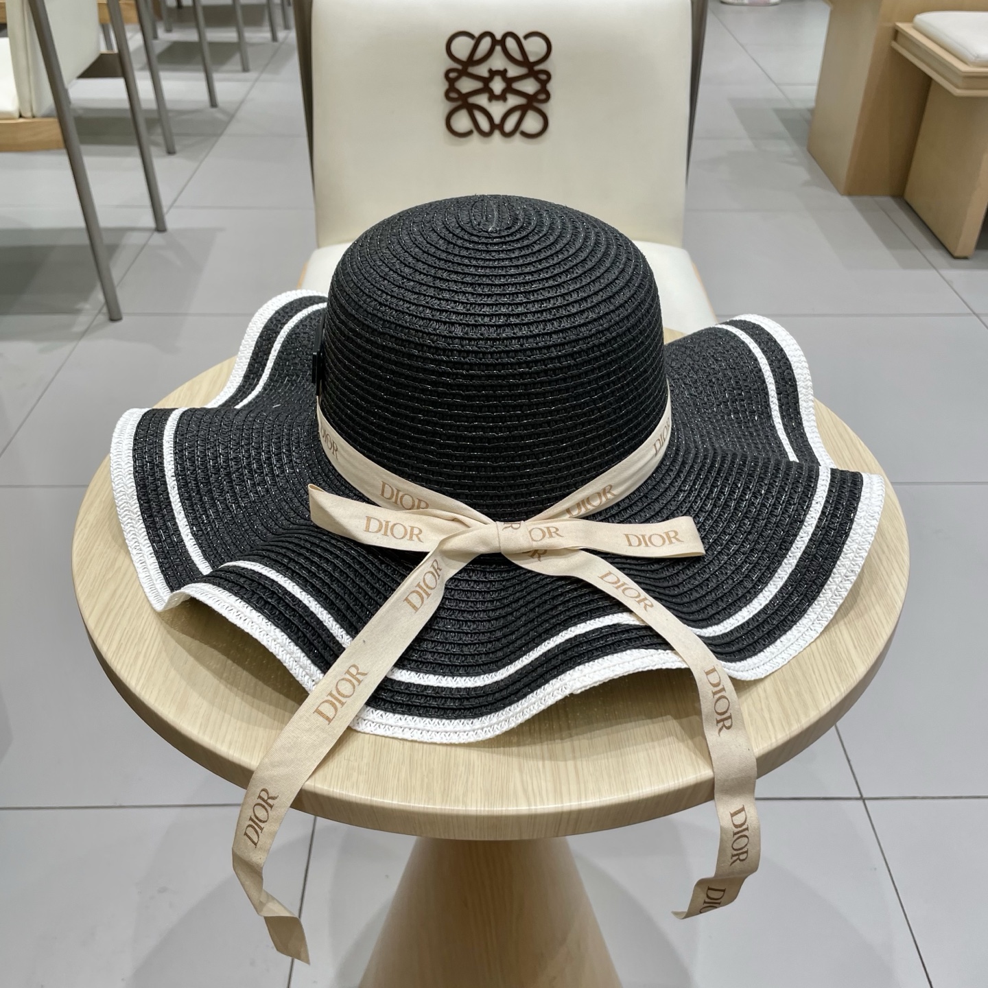  Dior迪奥新款草帽，圆顶礼帽台湾PP草，头围57cm