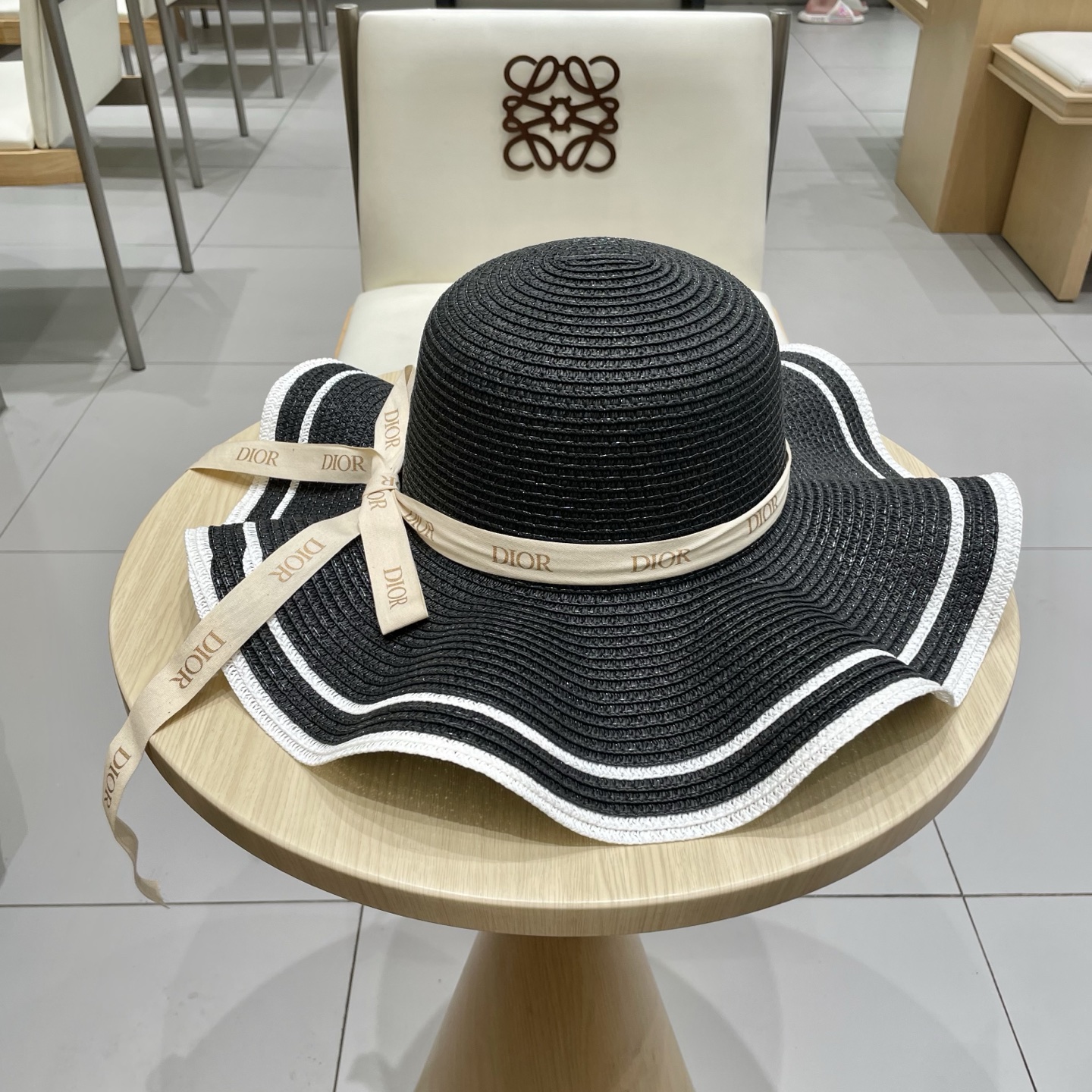  Dior迪奥新款草帽，圆顶礼帽台湾PP草，头围57cm