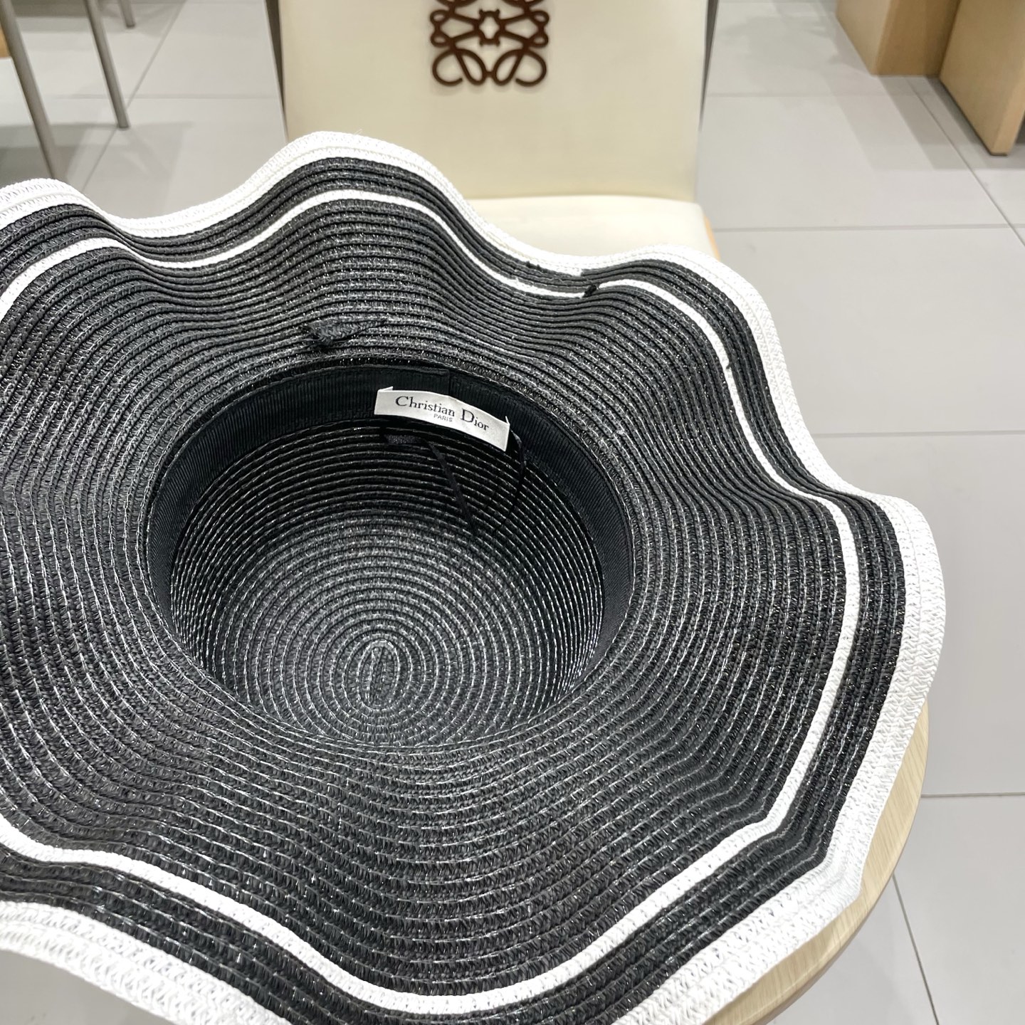  Dior迪奥新款草帽，圆顶礼帽台湾PP草，头围57cm