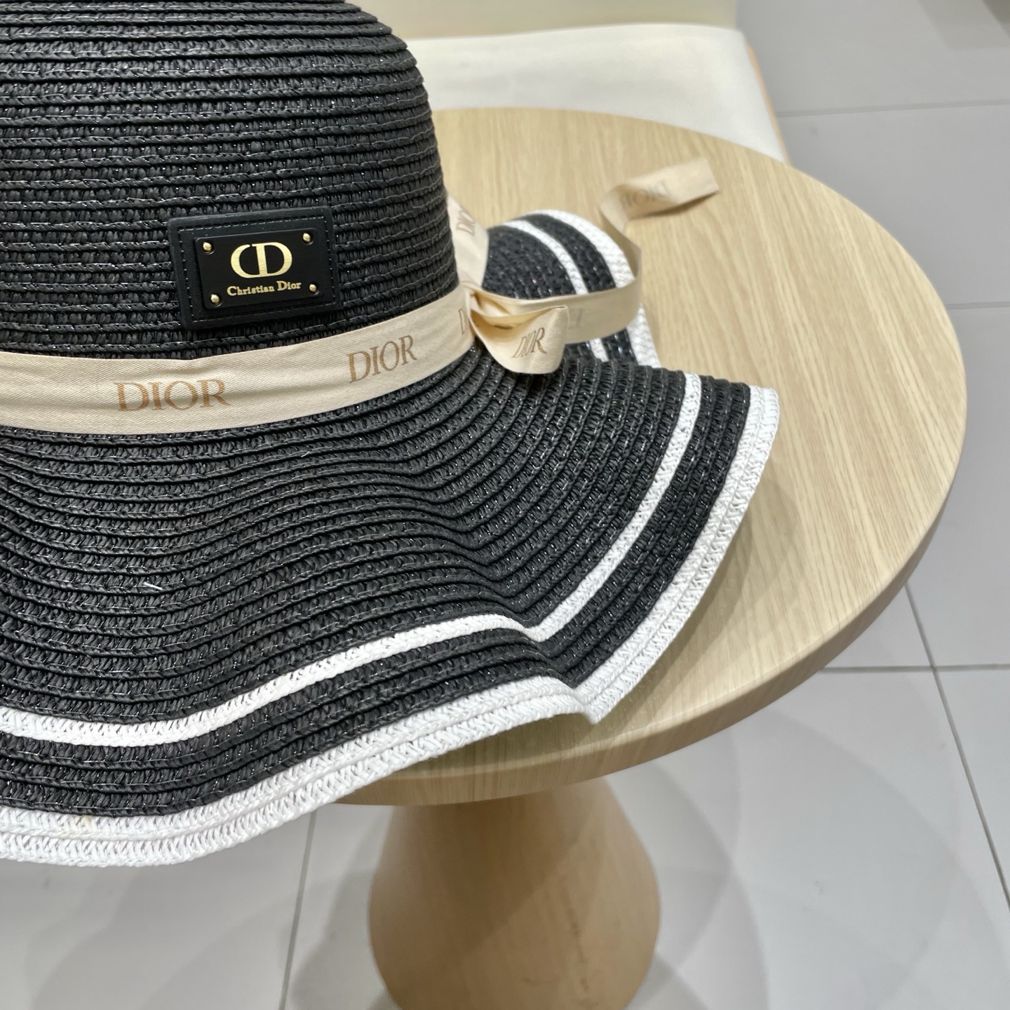  Dior迪奥新款草帽，圆顶礼帽台湾PP草，头围57cm