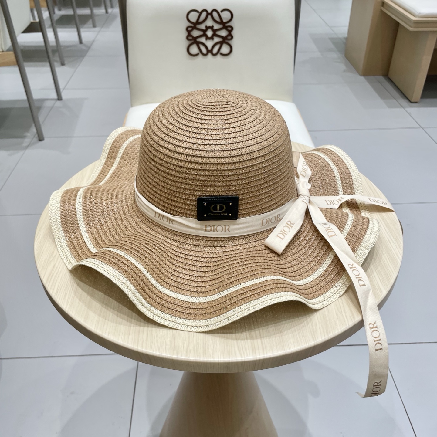  Dior迪奥新款草帽，圆顶礼帽台湾PP草，头围57cm