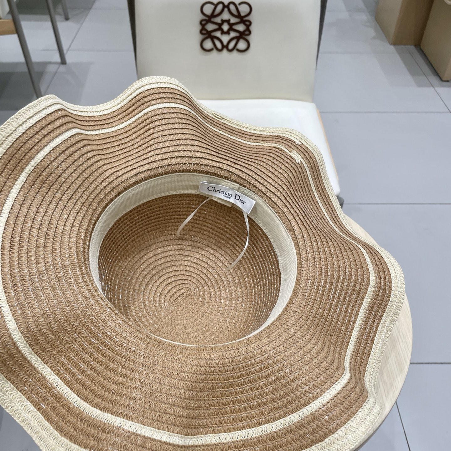  Dior迪奥新款草帽，圆顶礼帽台湾PP草，头围57cm