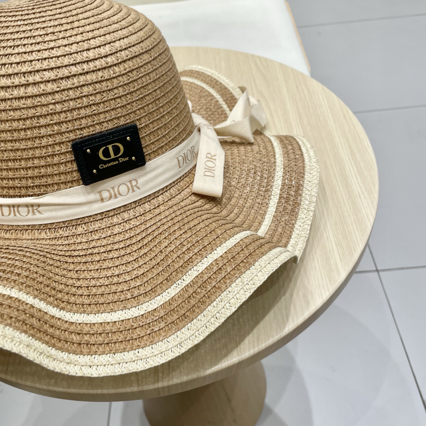  Dior迪奥新款草帽，圆顶礼帽台湾PP草，头围57cm