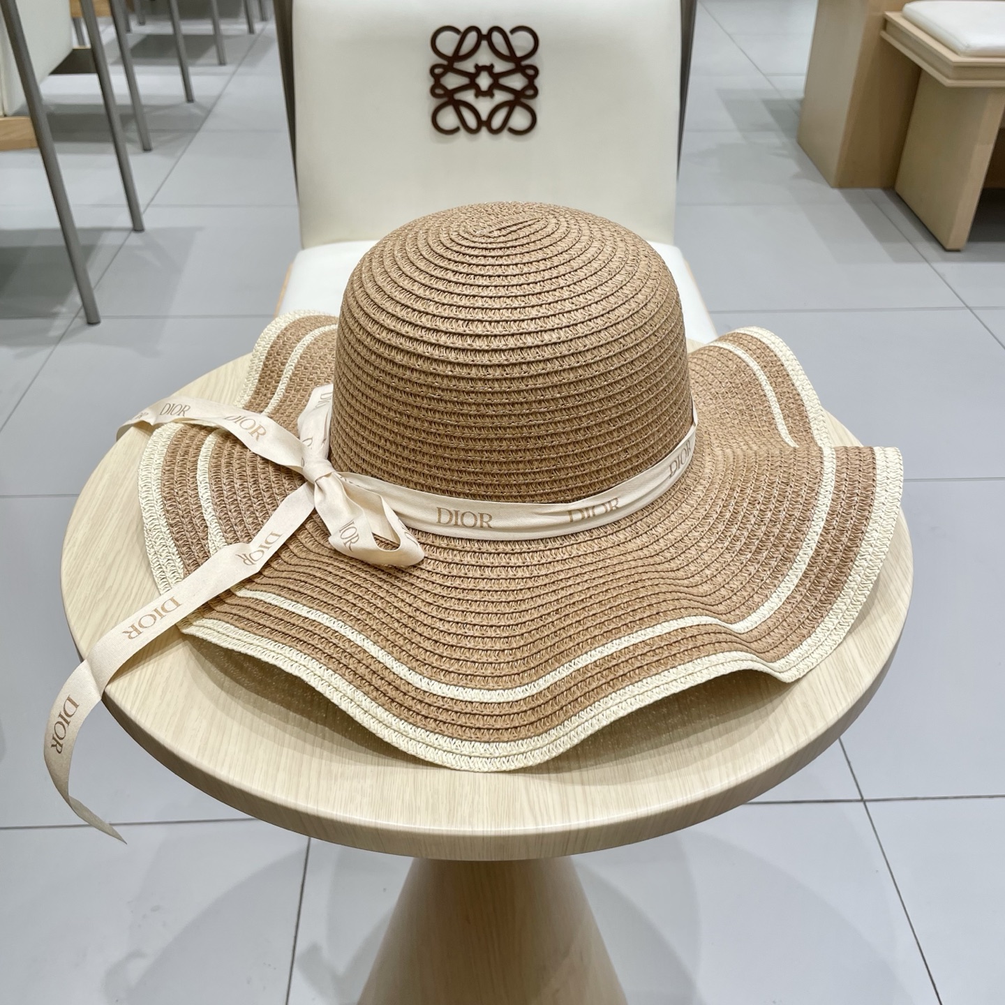  Dior迪奥新款草帽，圆顶礼帽台湾PP草，头围57cm