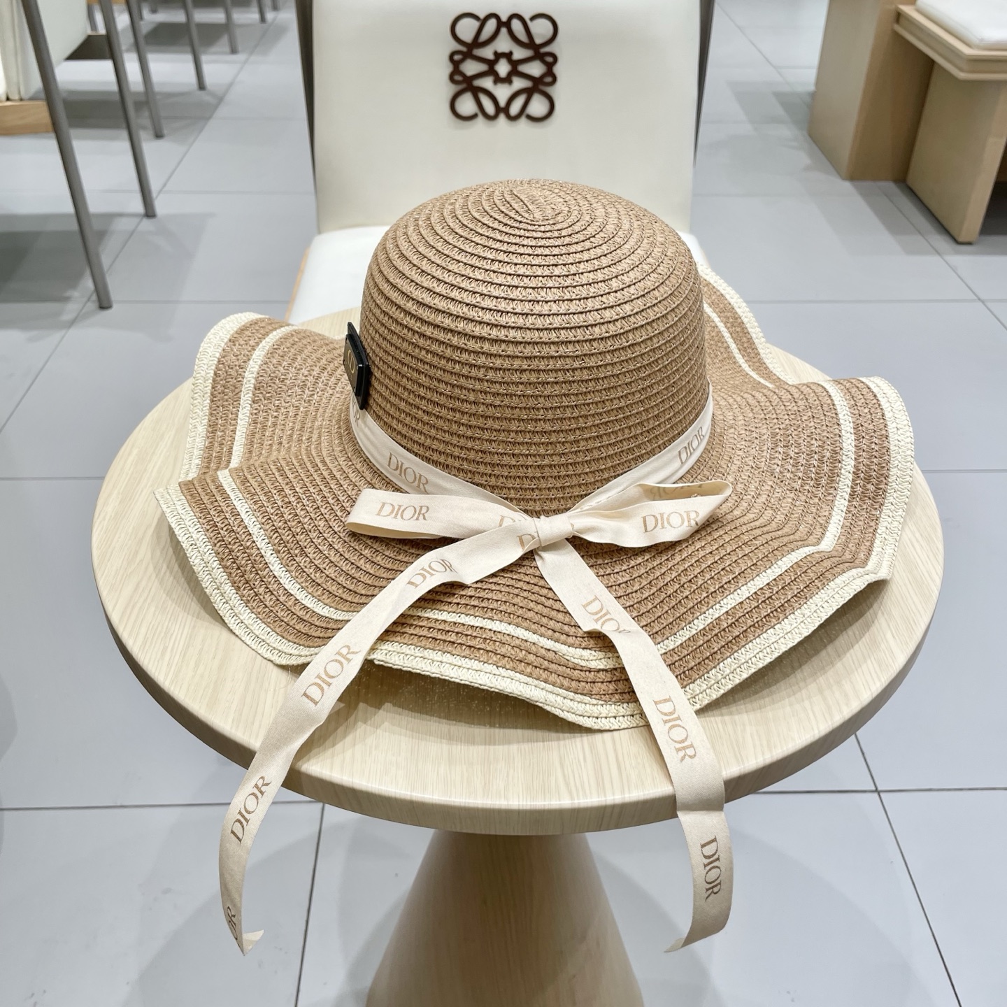  Dior迪奥新款草帽，圆顶礼帽台湾PP草，头围57cm