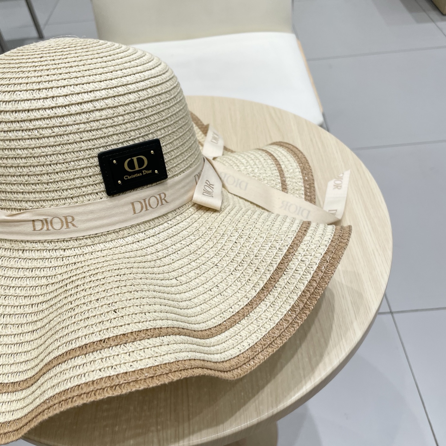  Dior迪奥新款草帽，圆顶礼帽台湾PP草，头围57cm