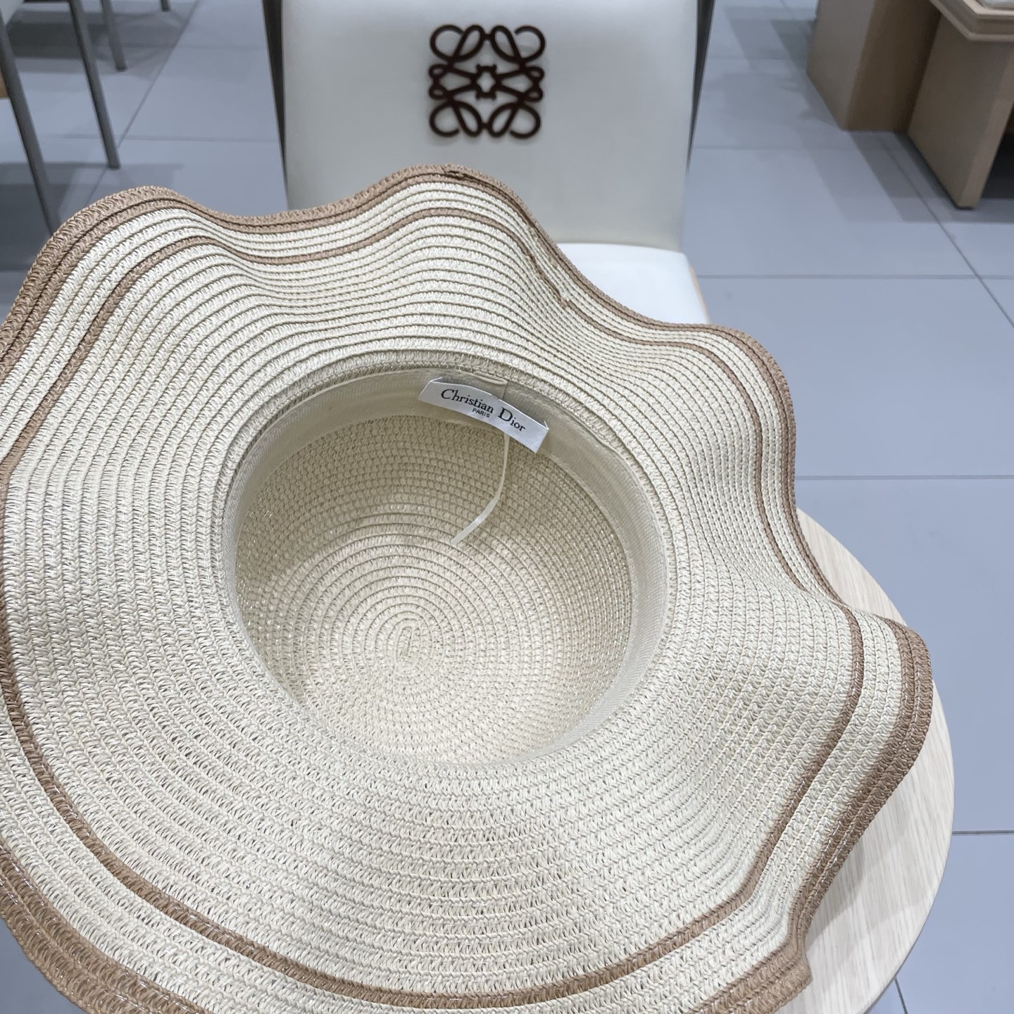  Dior迪奥新款草帽，圆顶礼帽台湾PP草，头围57cm