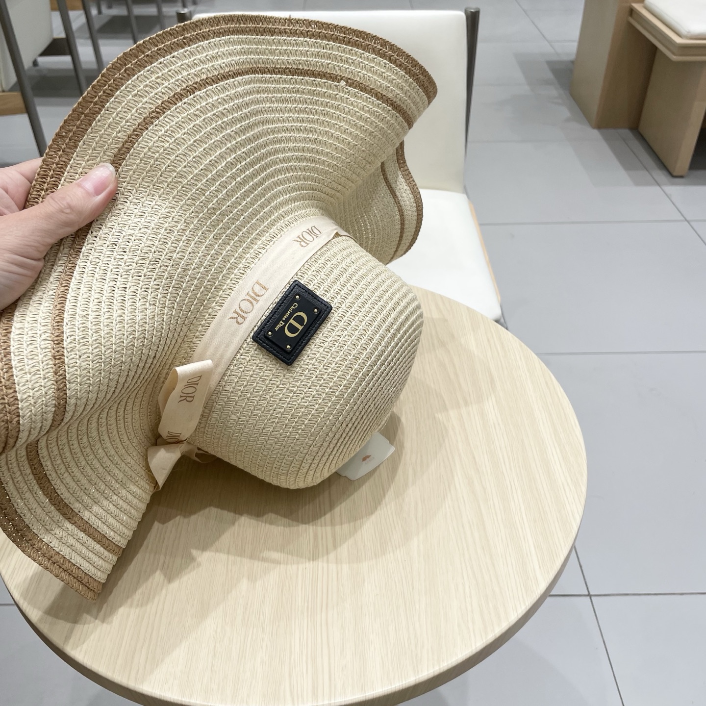  Dior迪奥新款草帽，圆顶礼帽台湾PP草，头围57cm