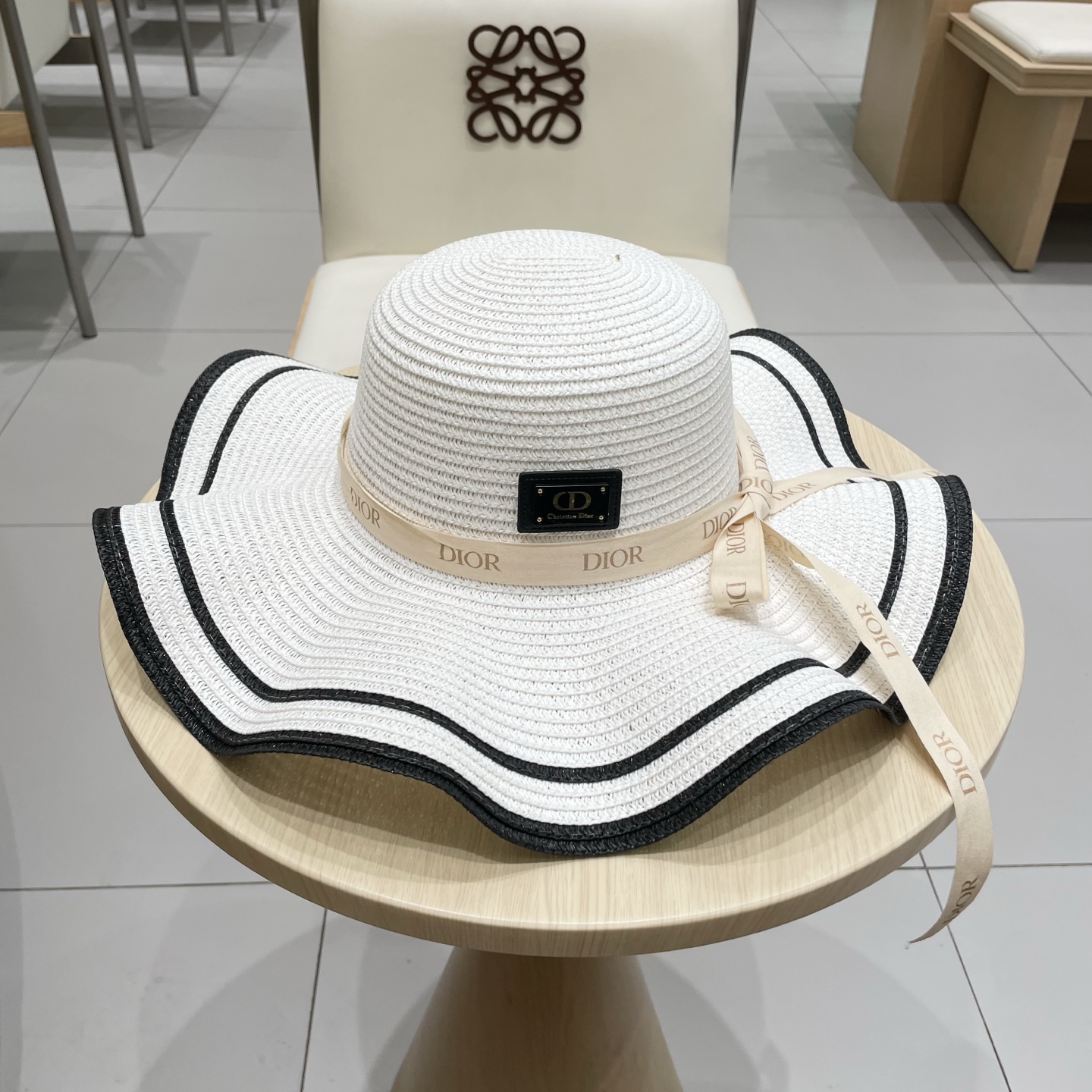  Dior迪奥新款草帽，圆顶礼帽台湾PP草，头围57cm