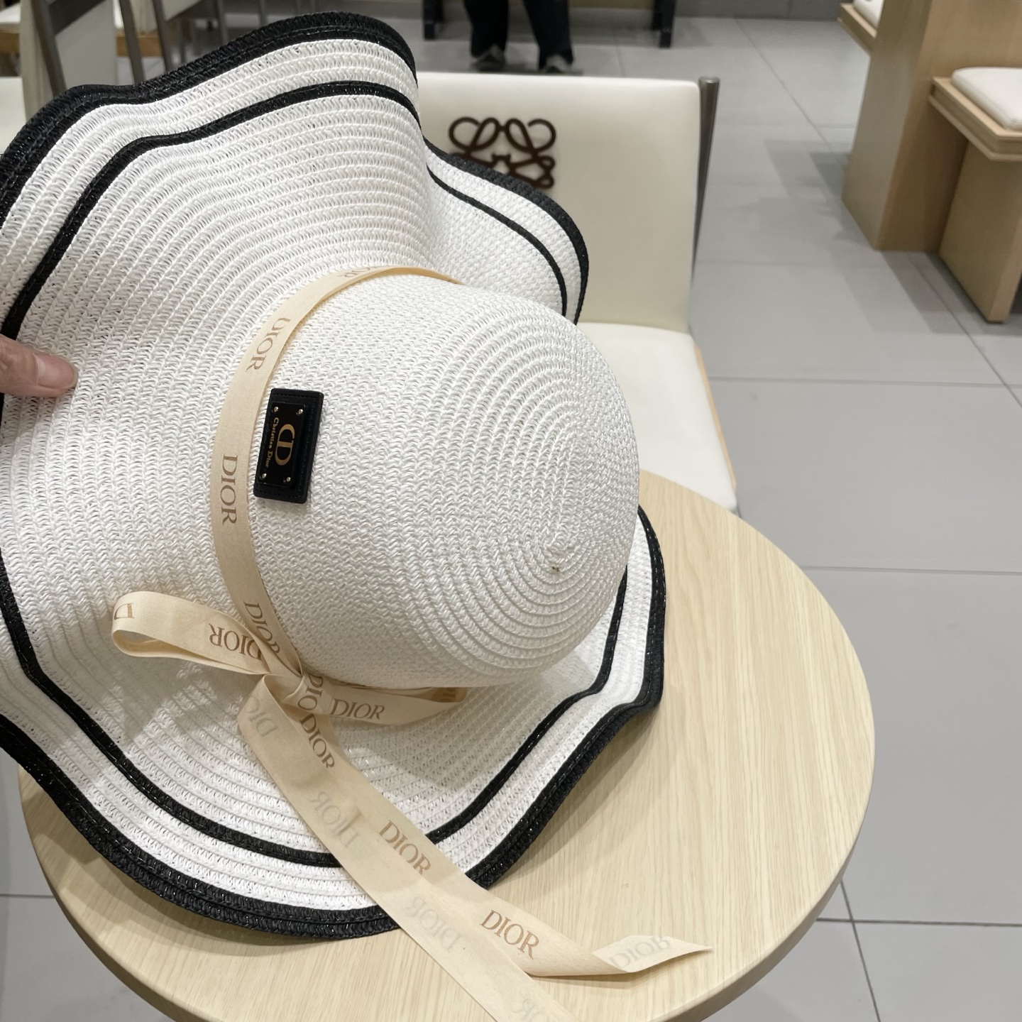  Dior迪奥新款草帽，圆顶礼帽台湾PP草，头围57cm