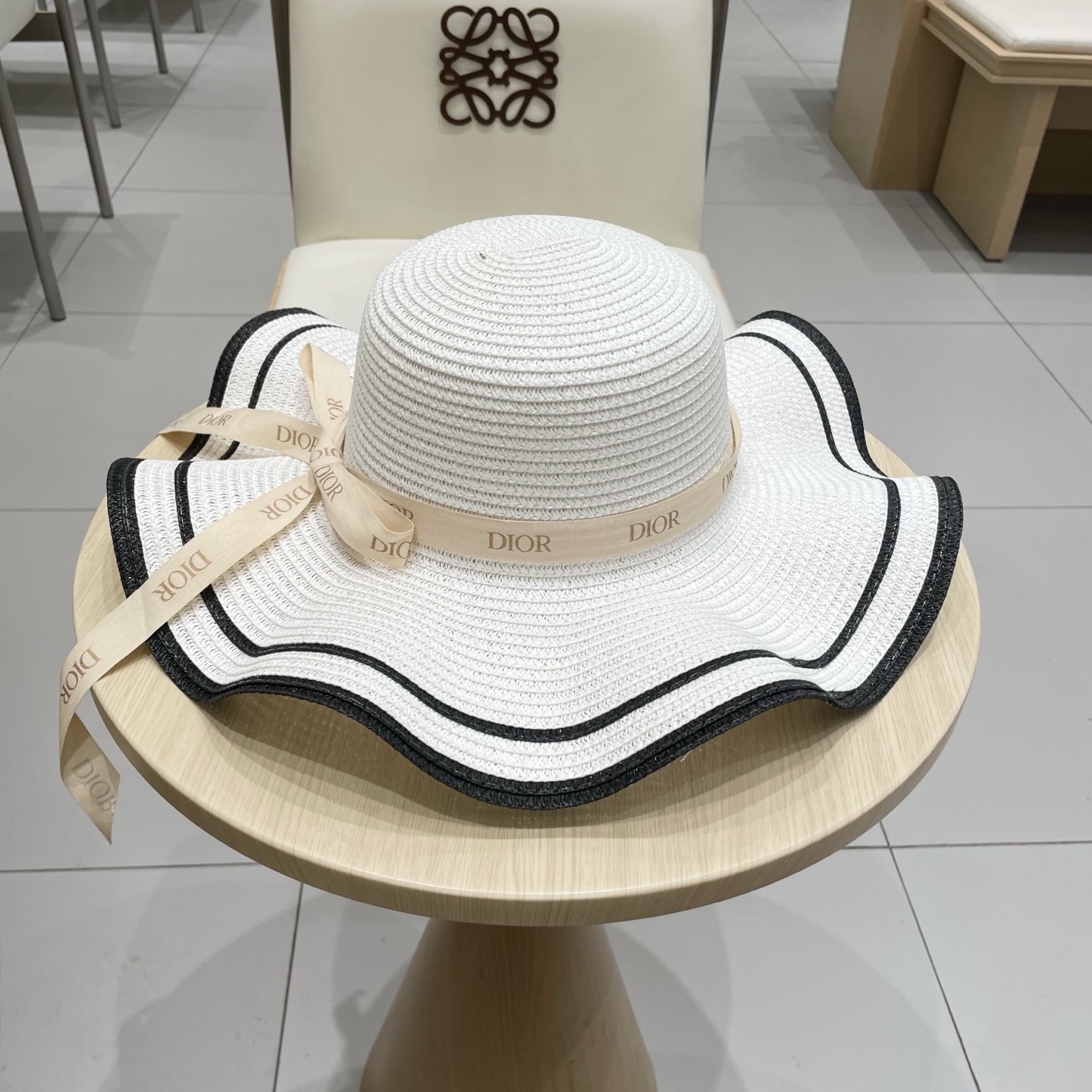  Dior迪奥新款草帽，圆顶礼帽台湾PP草，头围57cm