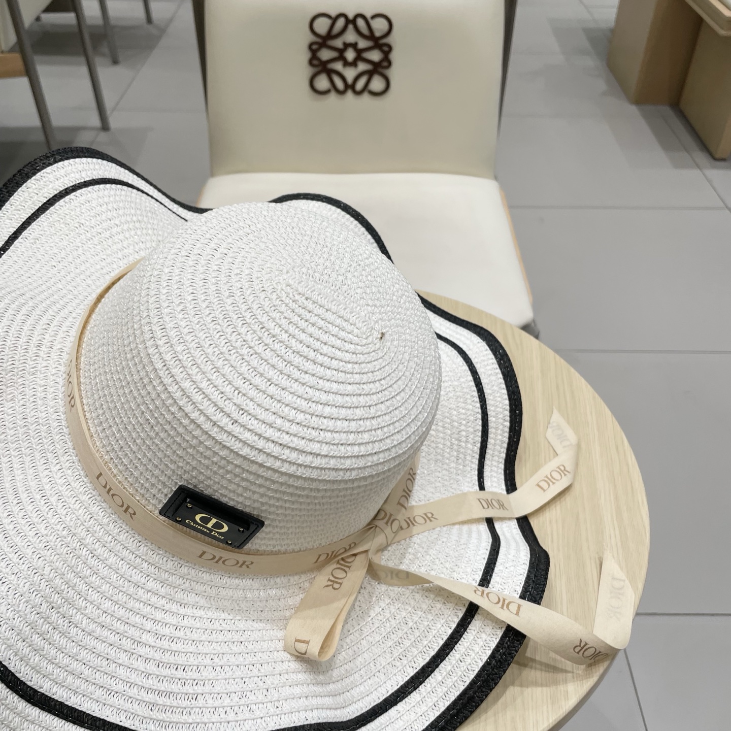  Dior迪奥新款草帽，圆顶礼帽台湾PP草，头围57cm