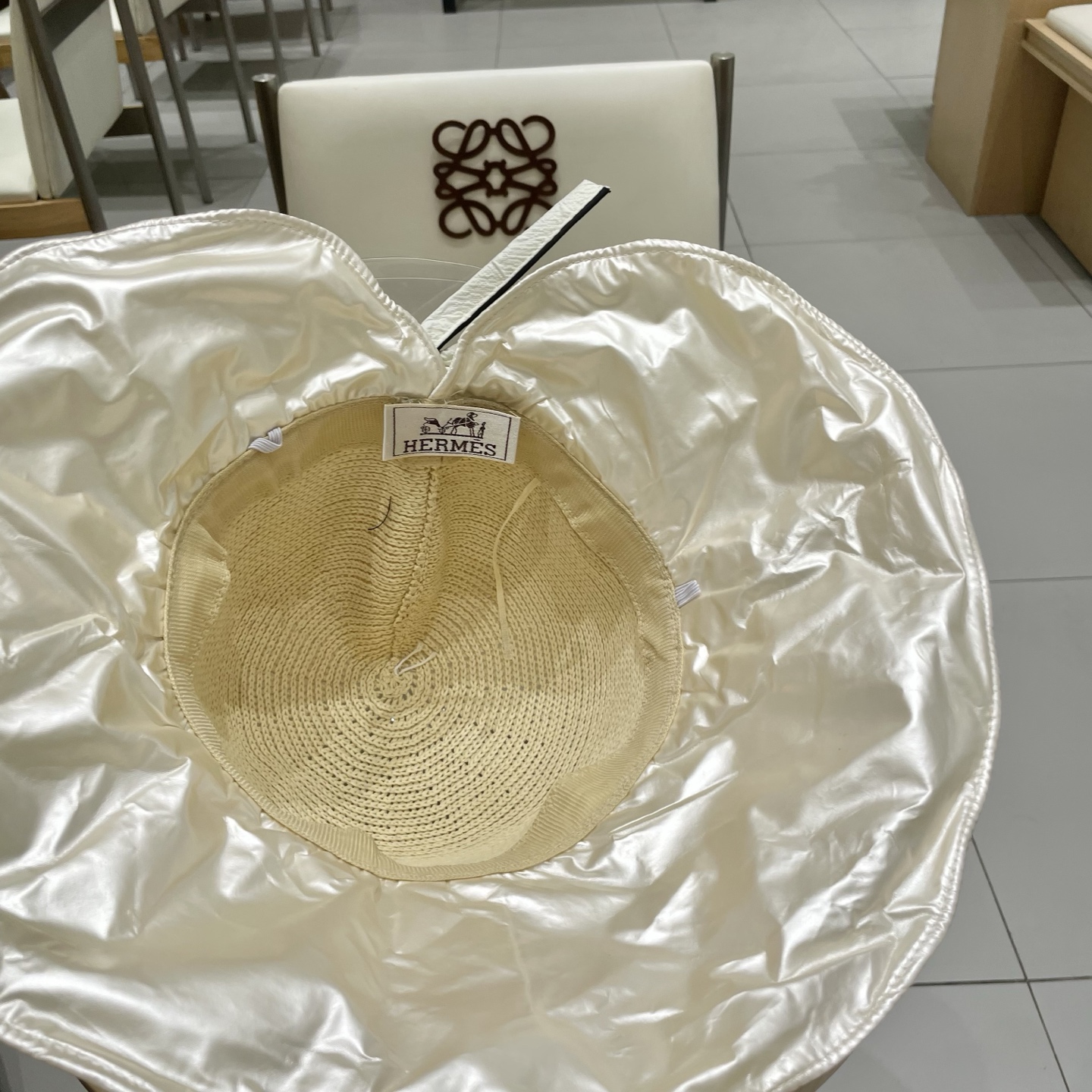 爱马仕夏季新款帽子女针织蝴蝶结遮阳帽防紫外线折叠透气防晒太阳帽