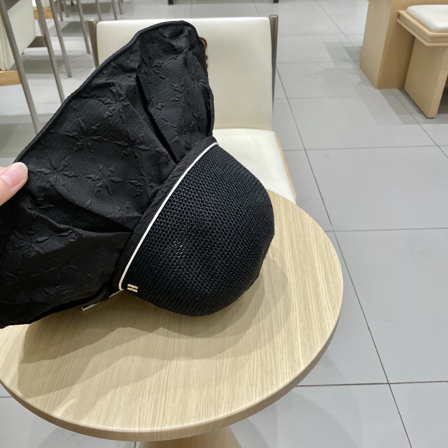 爱马仕夏季新款帽子女针织蝴蝶结遮阳帽防紫外线折叠透气防晒太阳帽