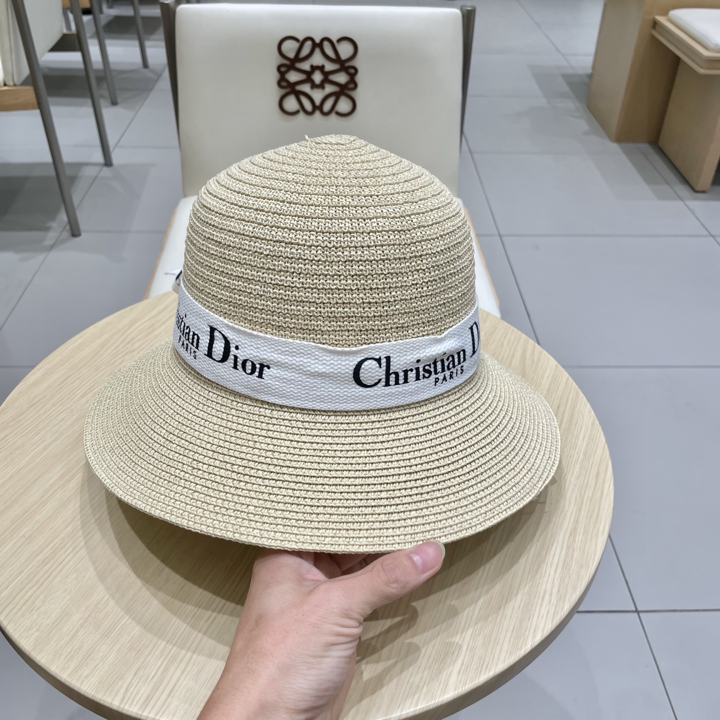  Dior迪奥新款盆帽，名媛风草帽，台湾PP草制作，头围57cm