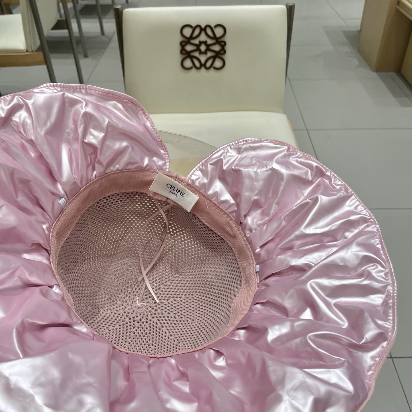 celine塞琳遮阳帽女2025新款彩胶防晒帽透气帽子防紫外线可折叠大沿太阳帽