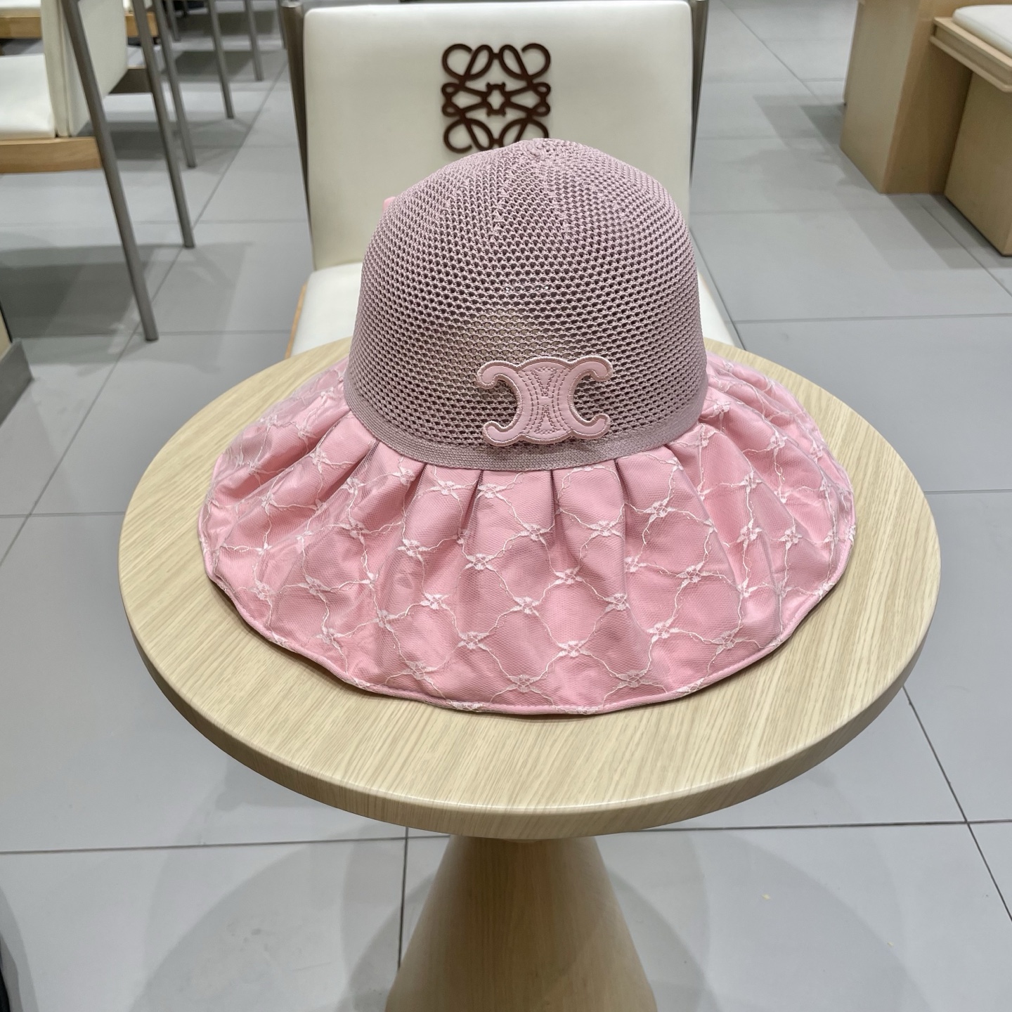 celine塞琳遮阳帽女2025新款彩胶防晒帽透气帽子防紫外线可折叠大沿太阳帽