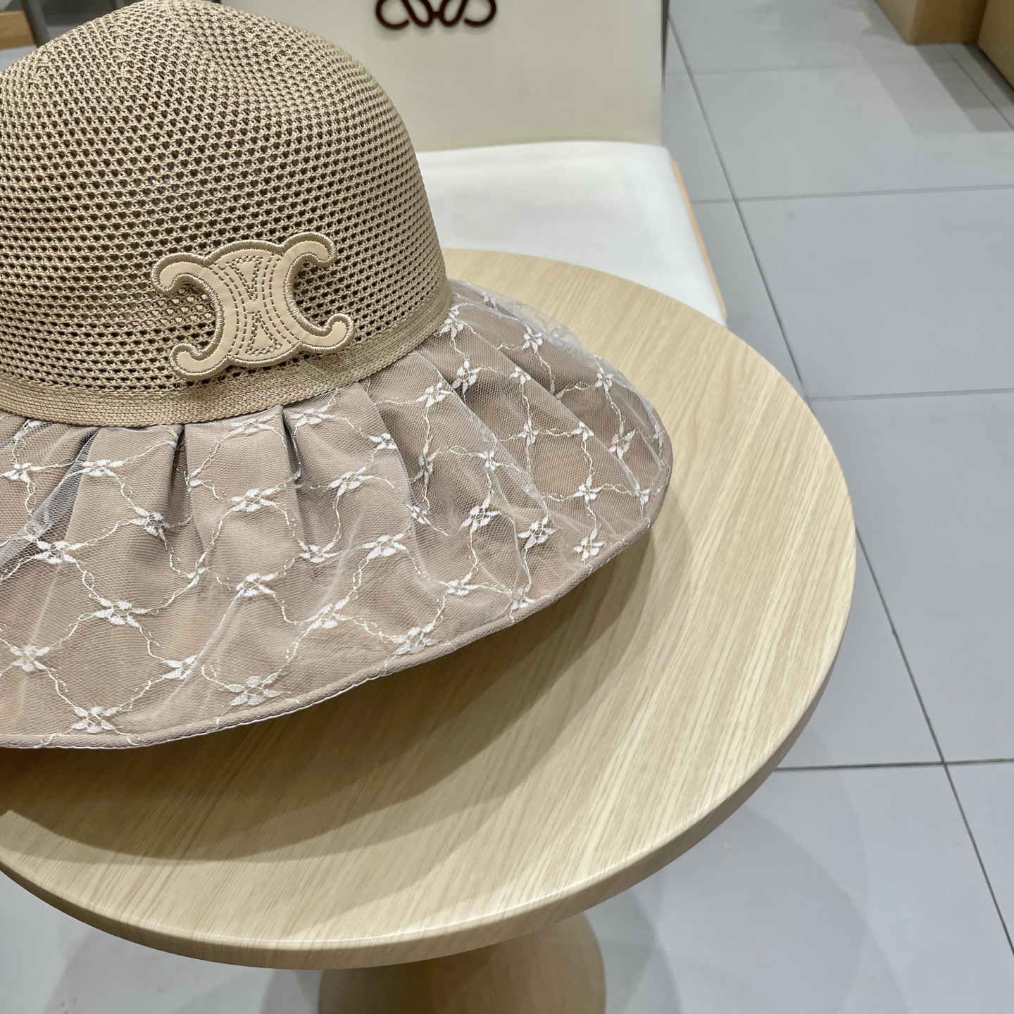 celine塞琳遮阳帽女2025新款彩胶防晒帽透气帽子防紫外线可折叠大沿太阳帽