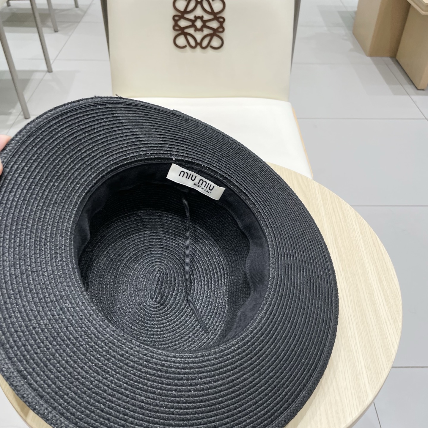 缪缪miumiu新款平顶草帽，高级定制，名媛风，夏季防晒防紫外线，出行必备，百搭好看